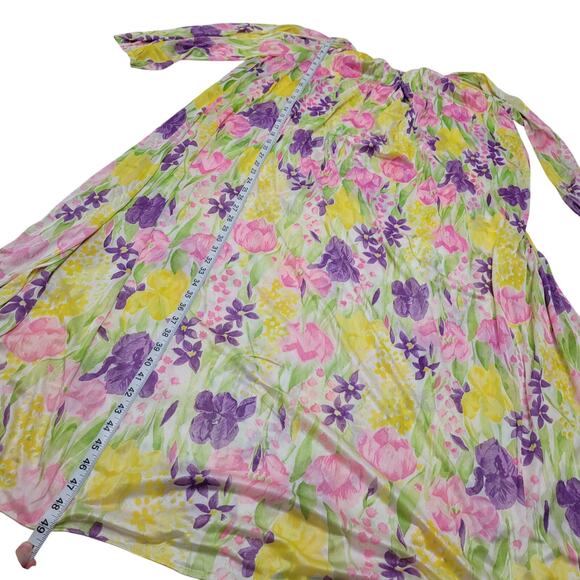 Vintage Mistee sheer nylon long oversized floral nightie nightgown - Picture 2 of 8